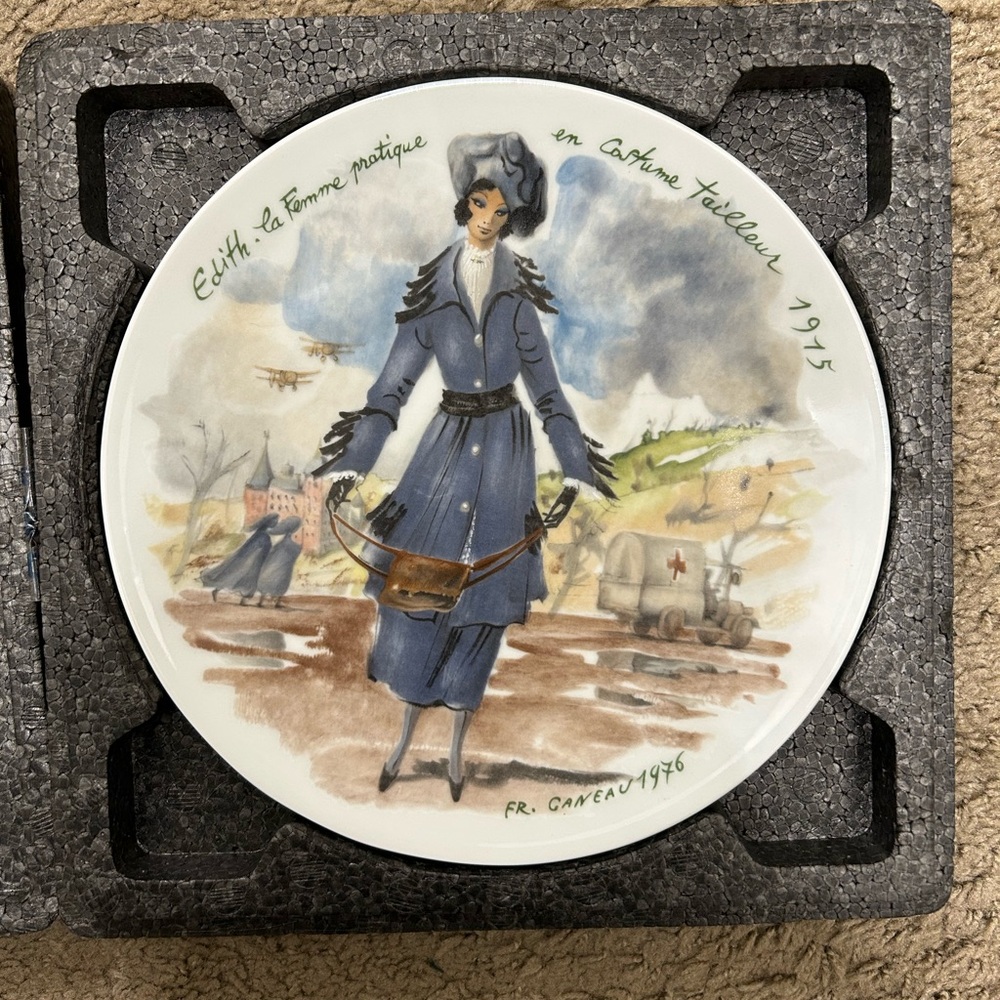 Henri d’Arceau Limoges Women of the Century Plate Edith 1915